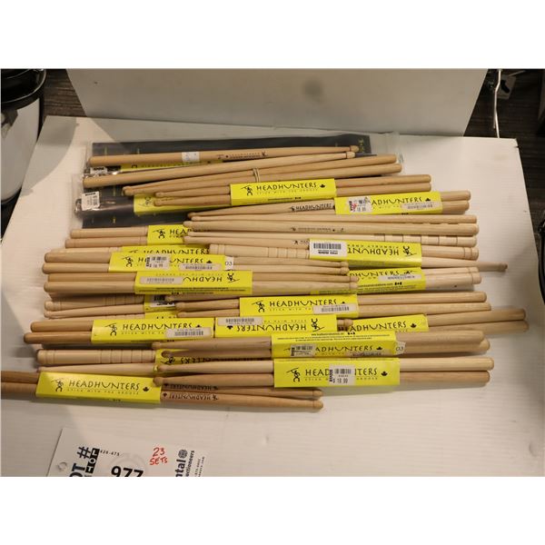 LOT OF 23 PAIRS HEADHUNTER DRUMSTICKS