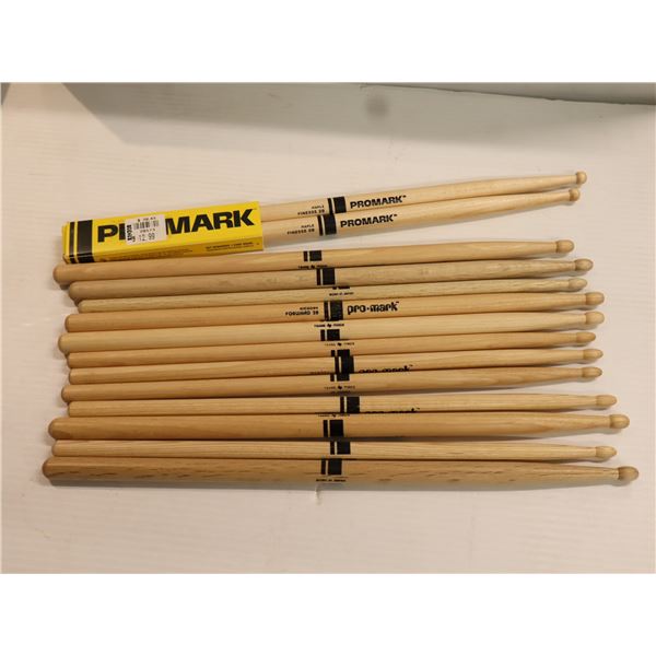 LOT OF 7 PAIRS PROMARK ASSORTED DRUMSTICKS