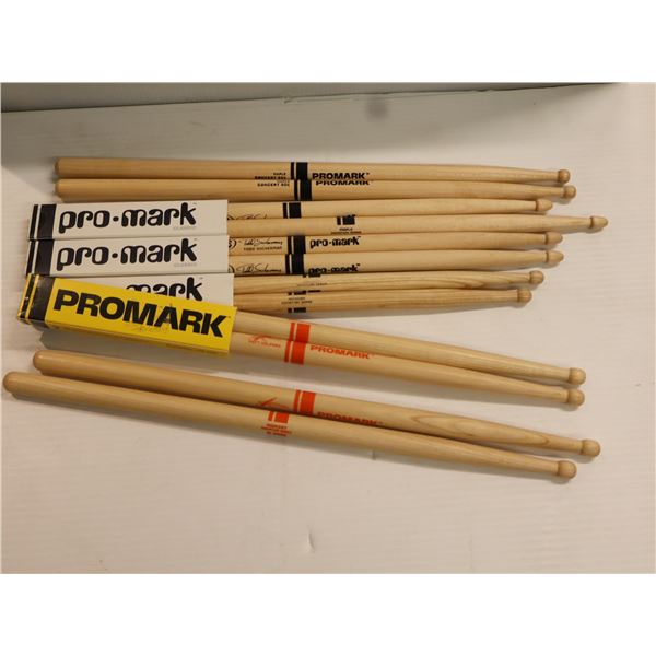 LOT OF 6 PAIRS ASSORTED PROMARK DRUMSTICKS
