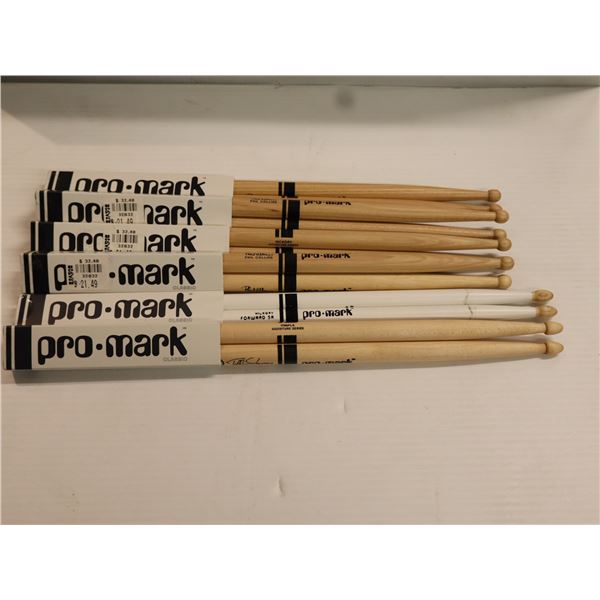 LOT OF 6 PAIRS ASSORTED PROMARK DRUMSTICKS