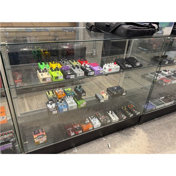 SAMPLE OF WHAT'S COMING — A  selection of guitar effects pedals and accessories.