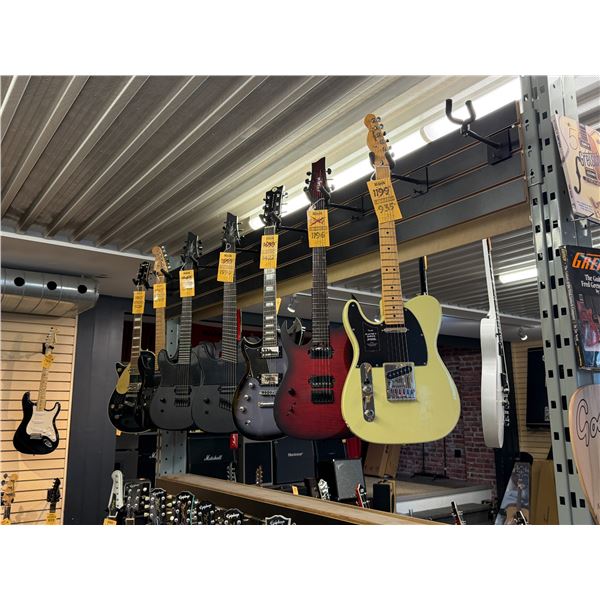 SAMPLE OF WHAT'S COMING — Electric guitars from Fender, Schecter and other popular brands.