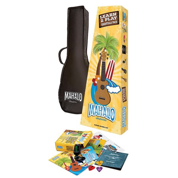 Mahalo - Kahiko Series Learn 2 Play Ukulele Pack - Transparent Brown - MK1-TBR-K