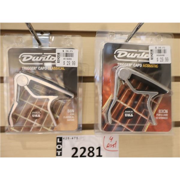LOT OF 4 ASSORTED DUNLOP TRIGGER CAPOS