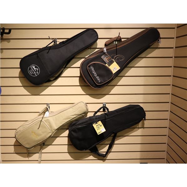 LOT OF 4 ASSORTED UKULELE BAGS