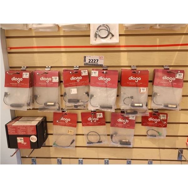 LOT OF 35+pcs OF ASSORTED DIAGO POWER CABLES AND POWER SUPPLIES