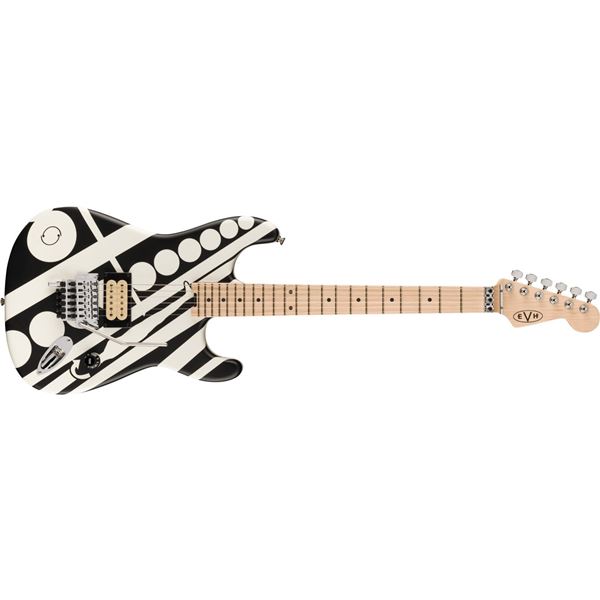 EVH - EVH® Striped Series Circles -  Maple Fingerboard -  White and Black  - 510-7902-386