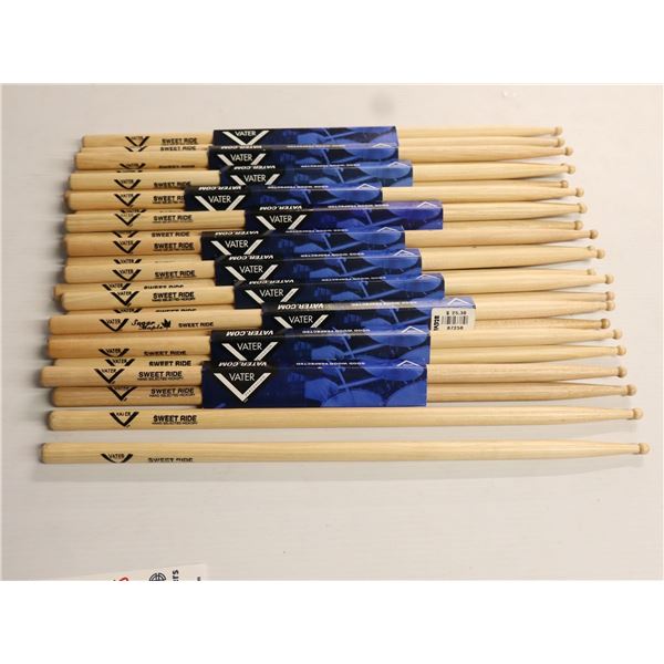 LOT OF 12 PAIRS OF VATER DRUMSTICKS