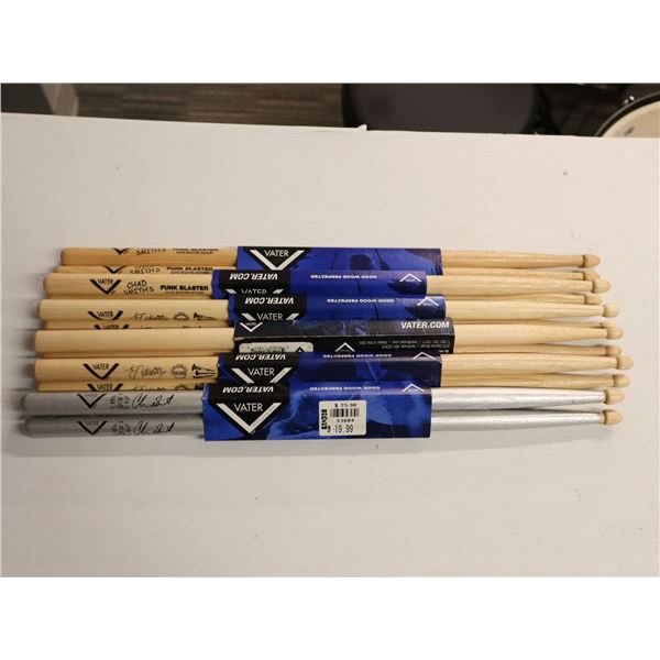 LOT OF 6 ASSORTED PAIRS OF VATER DRUMSTICK