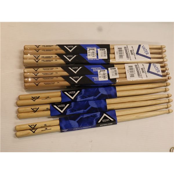 LOT OF 11 ASSORTED PAIRS OF VATER DRUMSTICKS