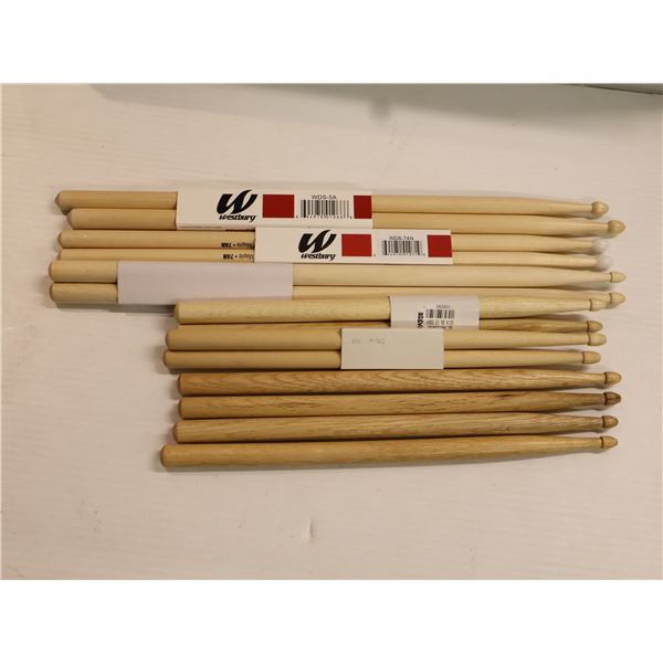 LOT OF 7 PAIRS ASSORTED WESTBURY DRUMSTICKS
