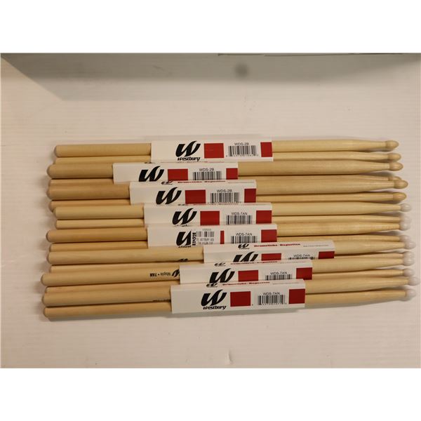 LOT OF 8 PAIRS ASSORTED WESTBURY DRUMSTICKS