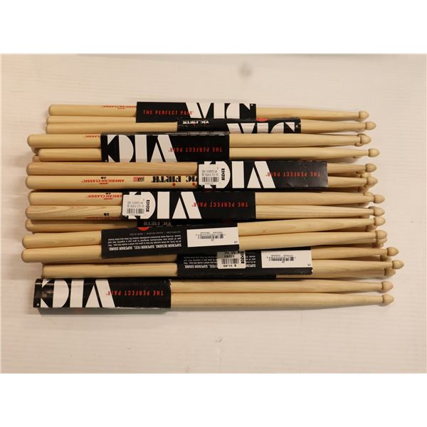 LOT OF 16 PAIRS ASSORTED VIC FIRTH DRUMSTICKS