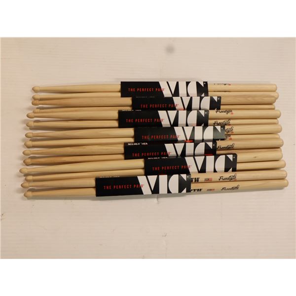 LOT OF 7 PAIRS ASSORTED VIC FIRTH DRUMSTICKS