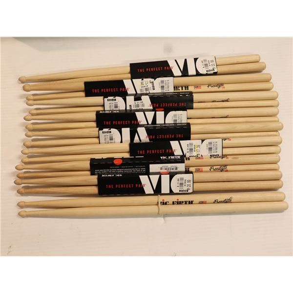 Lot of 11: Vic Firth - American Concept, Freestyle 5B Drumsticks FS5B