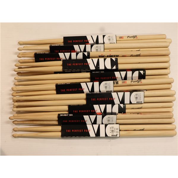 Lot of 11: Vic Firth - American Concept, Freestyle 5B Drumsticks FS5B