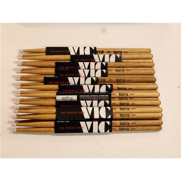 Lot of 11: Vic Firth - American Classic® 5BTN Terra Series Drumsticks, Nylon Tip 5BTN