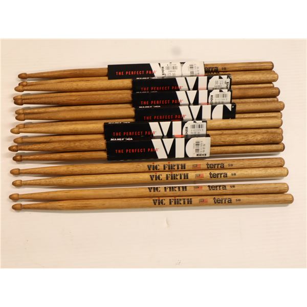 Lot of 8: Vic Firth - American Classic® 5BT Terra Series Drumsticks, Wood Tip 5BT
