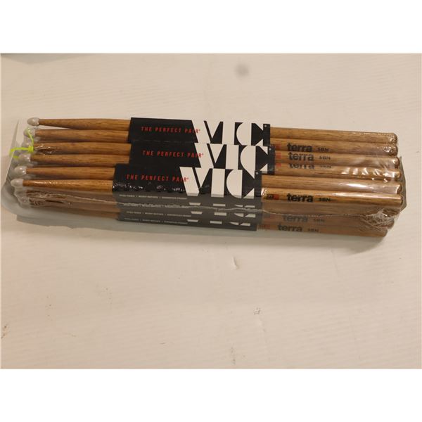 Lot of 12: Vic Firth - American Classic® 5BT Terra Series Drumsticks, Wood Tip 5BT