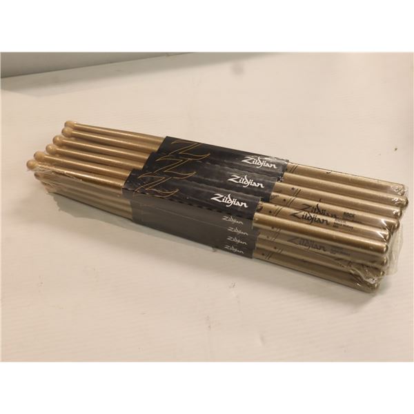 Lot of 12: Zildjian - Z Custom LE Drumstick Collection Rock Gold Chroma - Wood Tip - ZRKCG-ZC