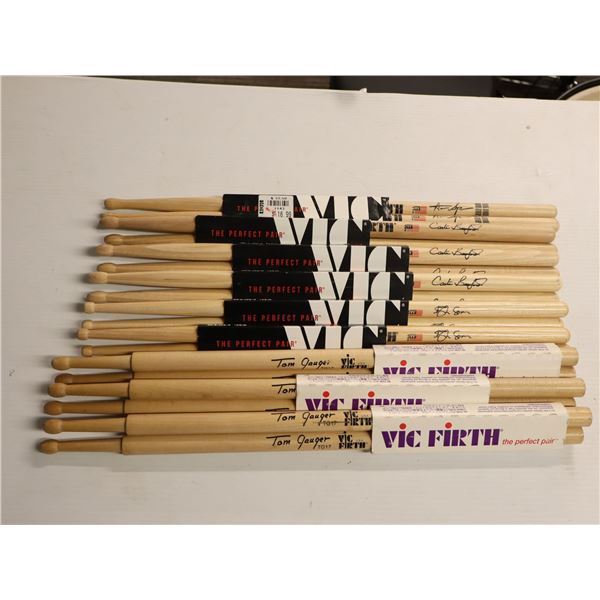 LOT OF 9 PAIRS ASSORTED VIC FIRTH DRUMSTICKS