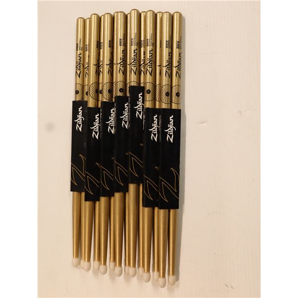 Lot of 7: Zildjian - Z Custom LE Drumstick Collection Rock Gold Chroma - Nylon Tip - ZRKCGN-ZC