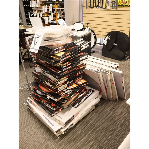 LOT OF +/-70PCS ASSORTED ATTACK DRUMHEADS