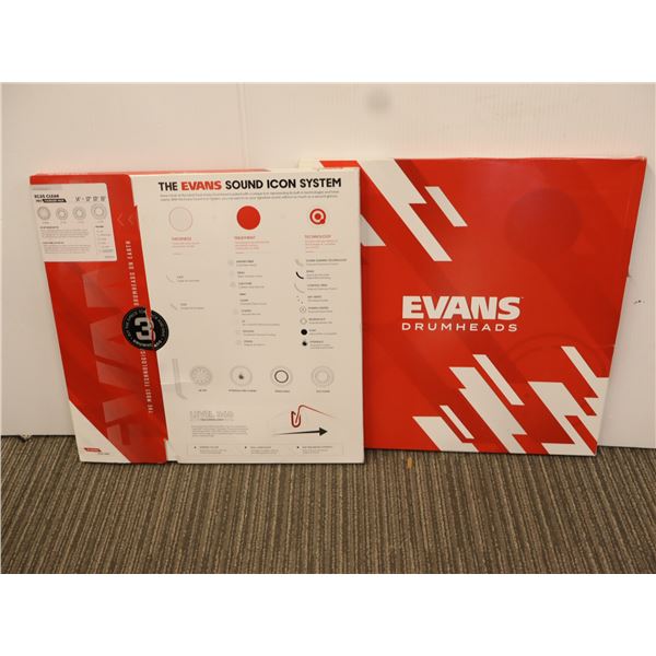 Lot of 2: Evans Drumheads - EC2S Clear Standard Pack (12", 13", 16") with 14" HD Dry Snare Batter