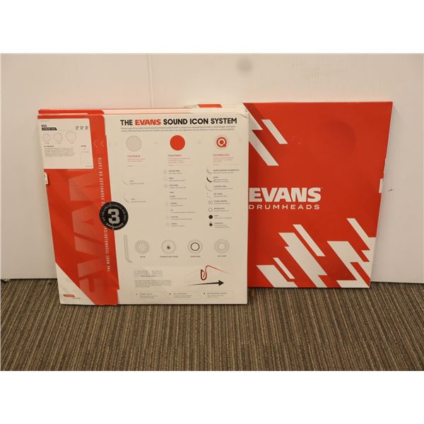 LOT OF 3 EVANS 3-PACK KIT 12"-13"-16" (ASSORTED TYPE 9-DRUMHEADS TOTAL)