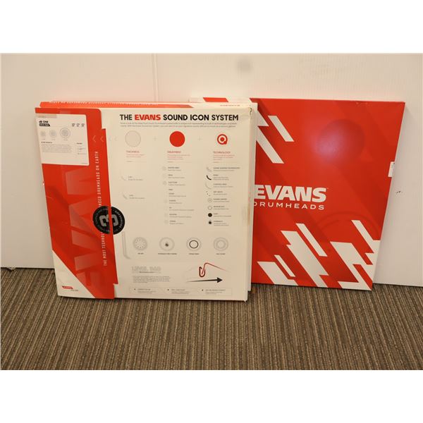 LOT OF 3 EVANS 3-PACK KIT 10"-12"-16" (ASSORTED TYPE 9-DRUMHEADS TOTAL)