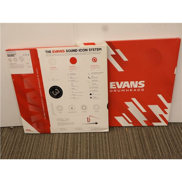 LOT OF 2 EVANS 3-PACK KIT 12"-13"-16" (ASSORTED TYPE 6-DRUMHEADS TOTAL)