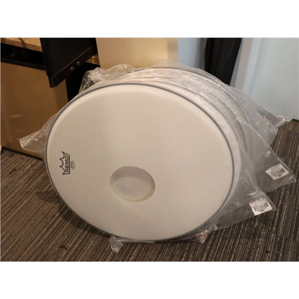 LOT OF 5 ASSORTED REMO ENCORE DRUMHEADS