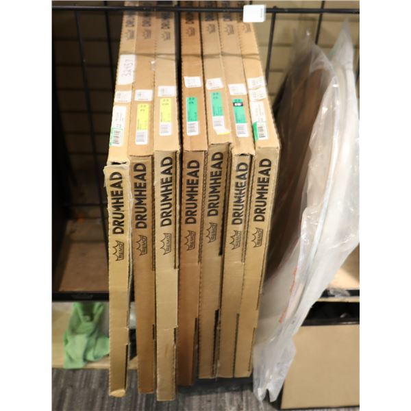 LOT OF 10 ASSORTED REMO 20" BASS DRUMHEADS