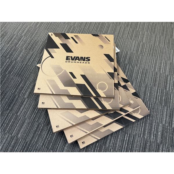 LOT OF 5 ASSORTED EVANS 20" BASS DRUMHEADS