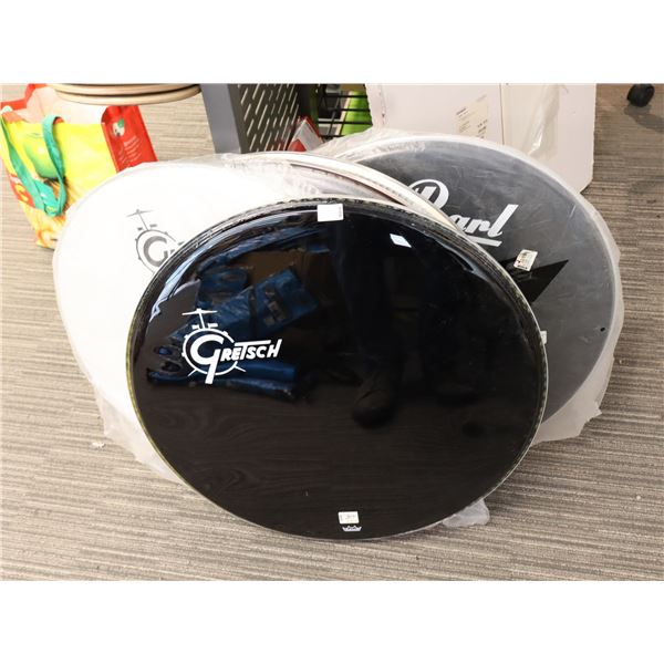 LOT OF 5 ASSORTED 24" BASS DRUMHEADS