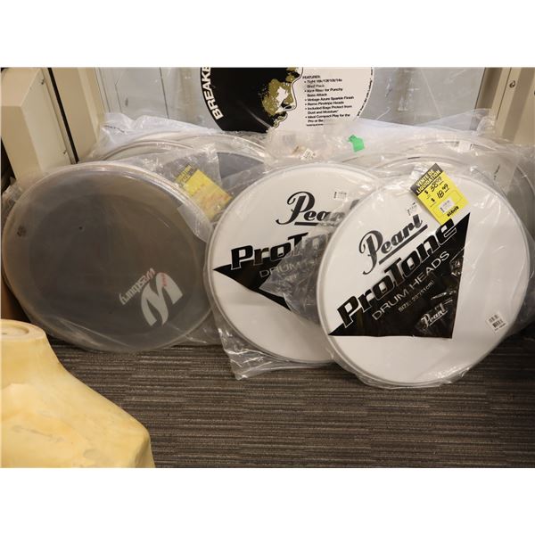LOT OF 15 ASSORTED 20" BASS DRUMHEADS