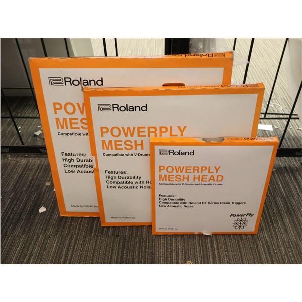 LOT OF 3 ROLLAND MESH HEADS (20"-13"-16")