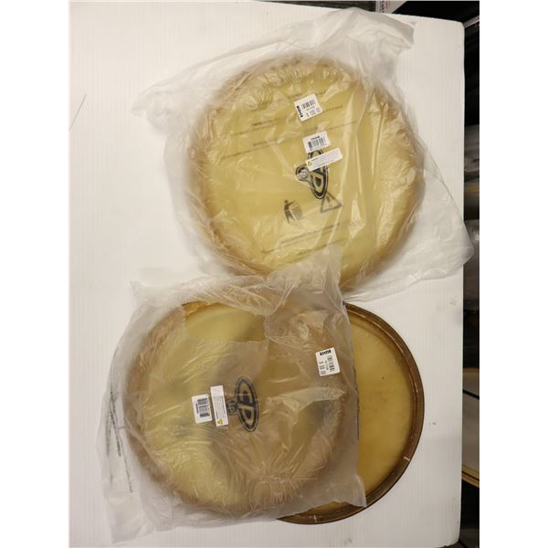 LOT OF 3 RAWHIDE CONGA HEADS