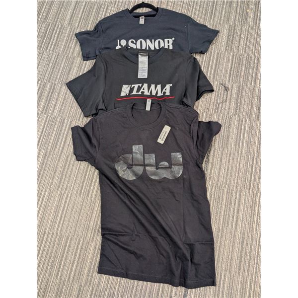 LOT OF 3 ASSORTED PERCUSSION BRANDS T-SHIRTS (SMALL)
