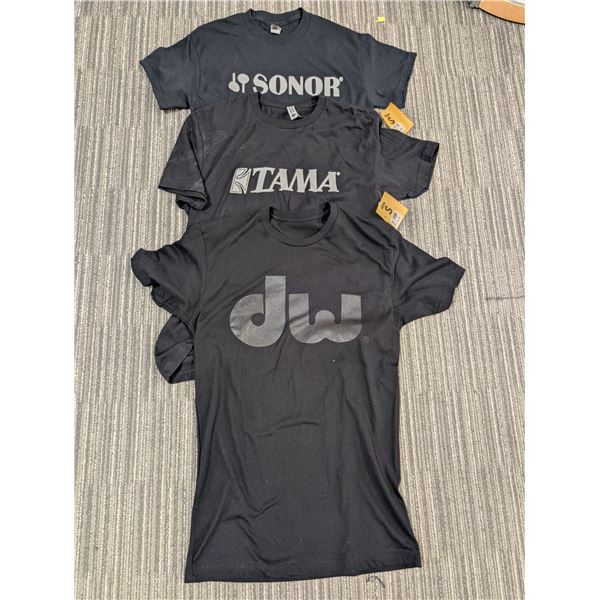 LOT OF 3 ASSORTED PERCUSSION BRANDS T-SHIRTS (SMALL)