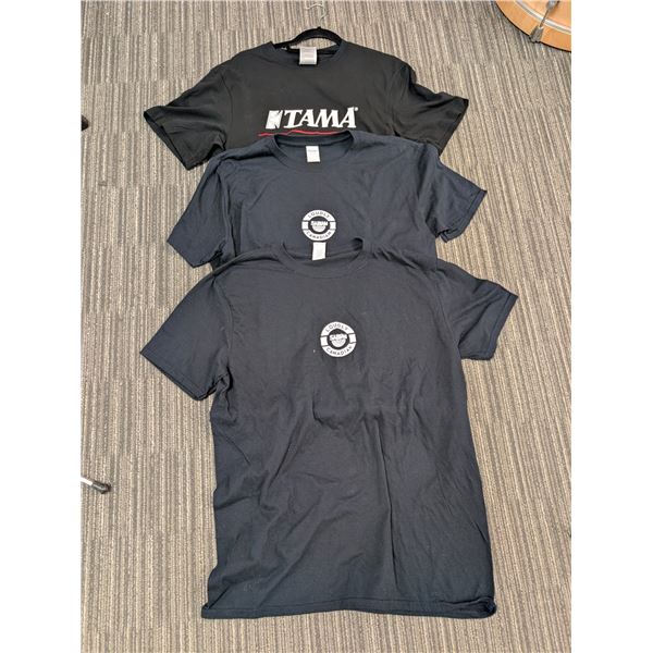 LOT OF 3 ASSORTED PERCUSSION BRANDS T-SHIRTS (LARGE)