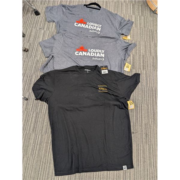 LOT OF 3 ASSORTED PERCUSSION BRANDS T-SHIRTS (XXL)
