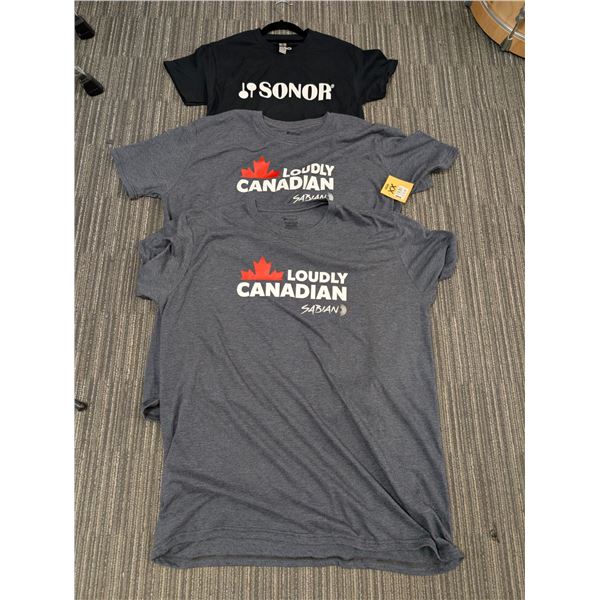 LOT OF 3 ASSORTED PERCUSSION BRANDS T-SHIRTS (1-SM-2-XXL)