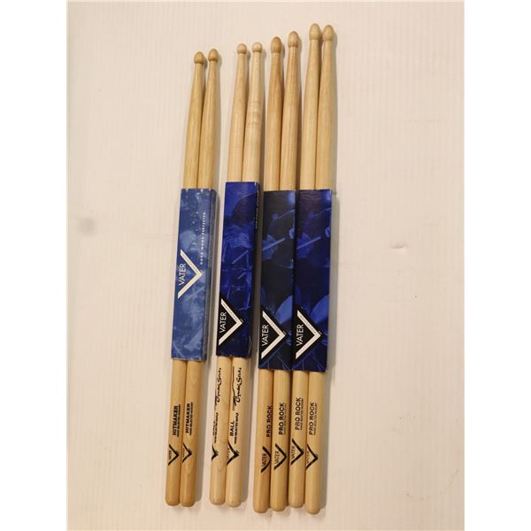 LOT OF 4 ASSORTED PAIRS OF VATER DRUM STICKS