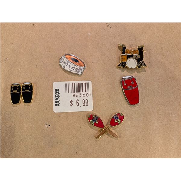 Lot of 35 assorted percussion themed pins