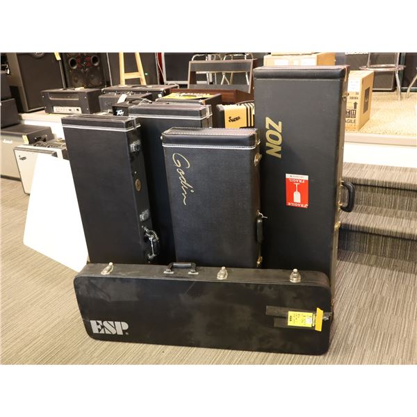 ***USED***LOT OF 5 ASSORTED HARD SHELL GUITAR CASES