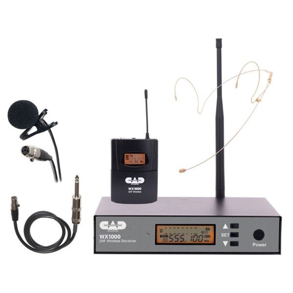 CAD - Wireless Bodypack Microphone System with Lavalier - Headset - and Guitar Cable (510 to 570 MHz