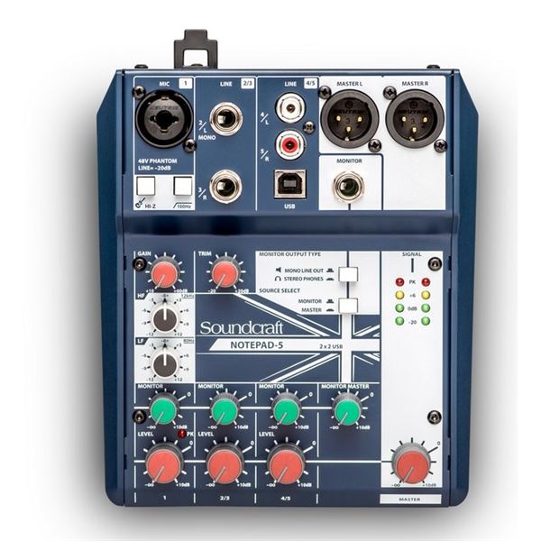 Soundcraft - Notepad-5 Small-format Analog Mixing Console with USB I/O