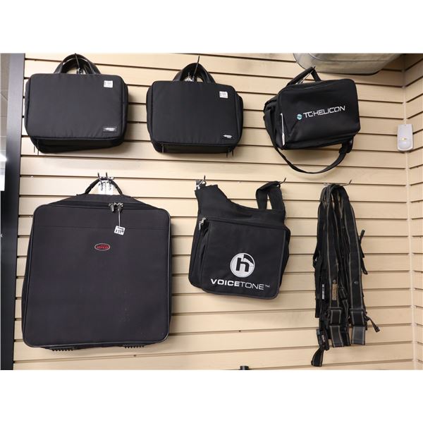LOT OF 7 ASSORTED MIXER BAGS AND STRAPS