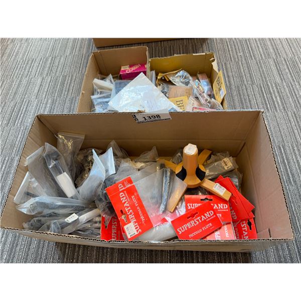 LOT OF ASSORTED WOODWIND AND BRASS PARTS & ACCESSORIES